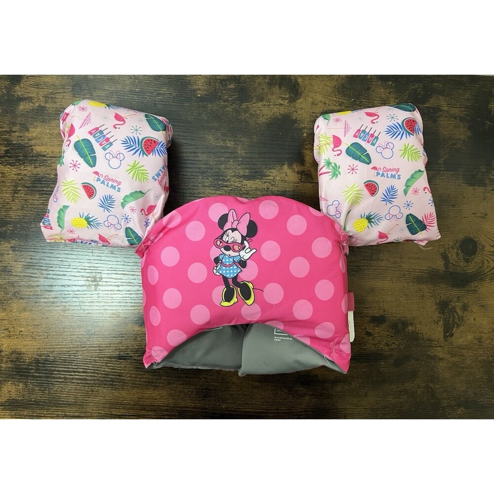 SwimWays Disney Minnie Mouse Child Swim Trainer Vest 33-55 lbs Safety Flotation